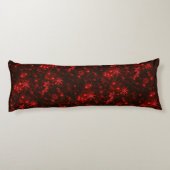 Coussins Longs Oreiller corps flocons de neige blancs fond rouge (Dos)