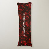 Coussins Longs Oreiller corps flocons de neige blancs fond rouge (Devant (Vertical))
