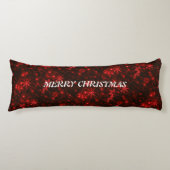 Coussins Longs Oreiller corps flocons de neige blancs fond rouge (Devant)