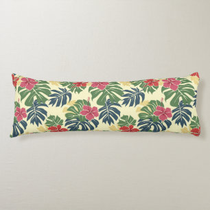 Coussins Longs Oreiller corps floral tropical jaune