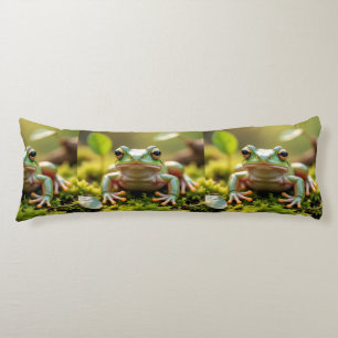 Coussins Longs Oreiller Corps Grenouille Verte Adorable