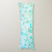 Coussins Longs Oreiller corps Kitty vert et rose (Devant (Vertical))