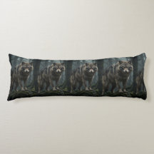Oreiller corps Loup Gris Majestueux – Cadeau de la