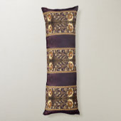 Coussins Longs Oreiller Corps Ornement Floral Doré (Dos (Vertical))