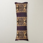 Coussins Longs Oreiller Corps Ornement Floral Doré (devant Vertical)