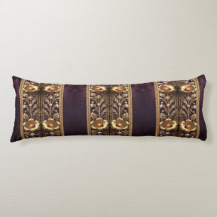 Coussins Longs Oreiller Corps Ornement Floral Doré