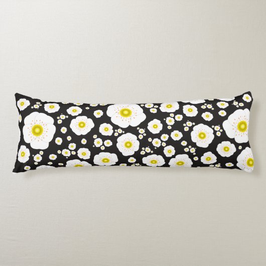 Coussins Longs Oreiller corps Pavots Blancs (Devant)