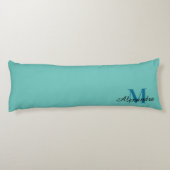 Coussins Longs Oreiller couleur unie bleu sarcelle turquoise aqua (Dos)