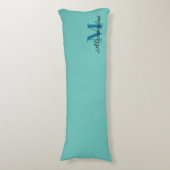 Coussins Longs Oreiller couleur unie bleu sarcelle turquoise aqua (Devant (Vertical))