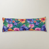 Coussins Longs Oreiller de corps à fleurs tropicales lumineuses (Dos)