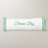 Coussins Longs Oreiller de corps blanc avec texte vert modifiable (Devant)
