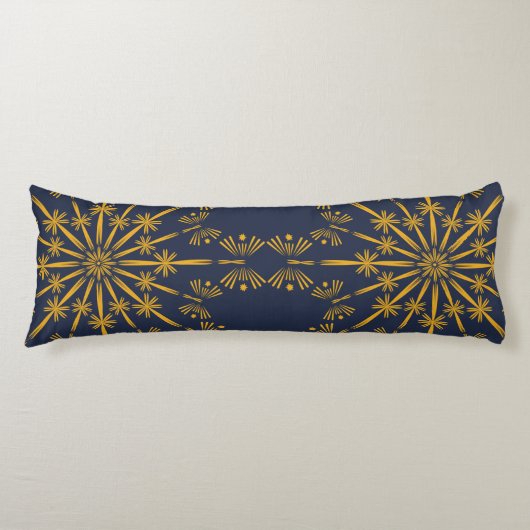 Coussins Longs Oreiller de corps de minuit rétro Mandala (Devant)