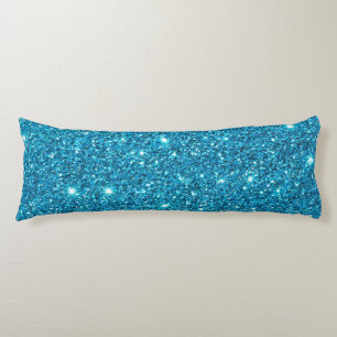 Coussins Longs Oreiller de corps de Parties scintillant Faux bleu