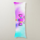 Coussins Longs Oreiller de corps Fuchsia Unicorn (Devant (Vertical))