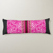 Coussins Longs Oreiller de Corps | Zèbre Rose | Accent Moderne (Dos)