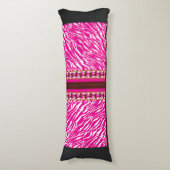 Coussins Longs Oreiller de Corps | Zèbre Rose | Accent Moderne (Devant (Vertical))