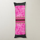 Coussins Longs Oreiller de Corps | Zèbre Rose | Accent Moderne (Dos (Vertical))