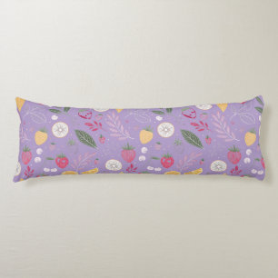 Coussins Longs « Oreiller Décoratif Fleurs Fruit Pourpre »