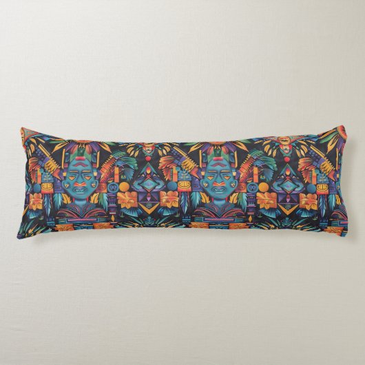 Coussins Longs Oreiller doux bleu "Epochal Symétrie" (Devant)