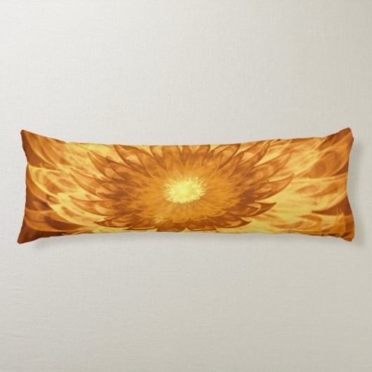 Coussins Longs Oreiller du corps Fleurs d'Imaginaire Jaune (Devant)