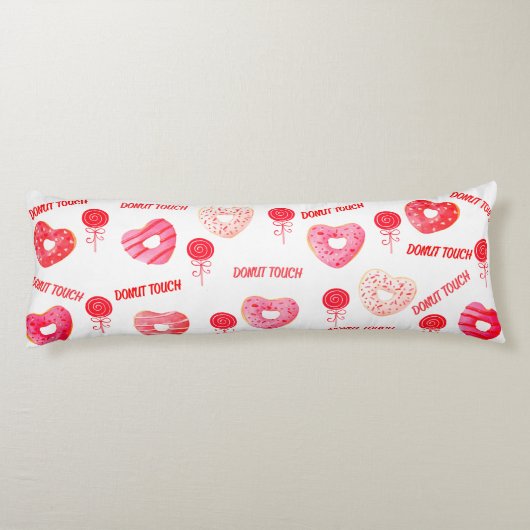 Coussins Longs Oreiller du corps tactile rose et rouge DoNut (Dos)