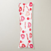 Coussins Longs Oreiller du corps tactile rose et rouge DoNut (Devant (Vertical))