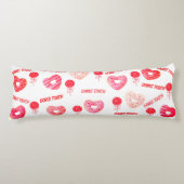 Coussins Longs Oreiller du corps tactile rose et rouge DoNut (Devant)