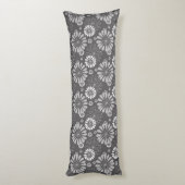 Coussins Longs oreiller floral gris (Dos (Vertical))