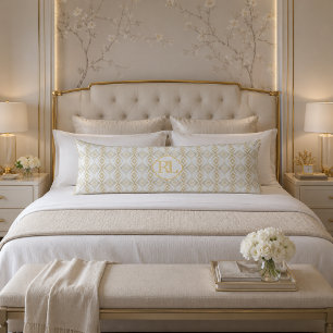 Coussins Longs Oreiller géométrique monogramme neutre de luxe