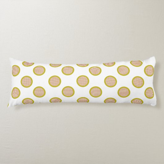 Coussins Longs Oreiller gingham à pois, corps blanc (Devant)