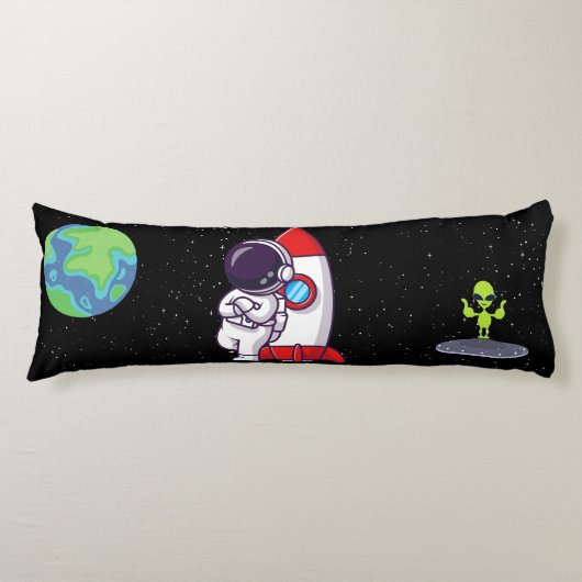 Coussins Longs Oreiller jetable Cute Astronaut & Alien Space (Devant)