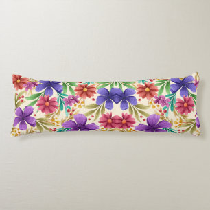 Coussins Longs Oreiller jeté floral avec violet vibrant