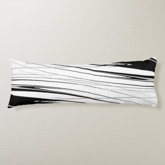 Coussins Longs Oreiller moderne noir et blanc (Devant)