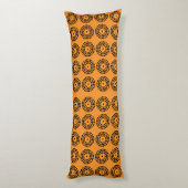 Coussins Longs Oreiller Moderne Rond Noir et Or (Dos (Vertical))