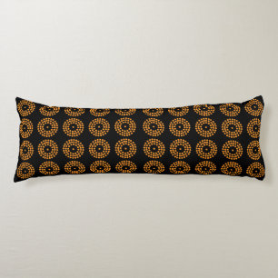 Coussins Longs Oreiller Moderne Rond Noir et Or