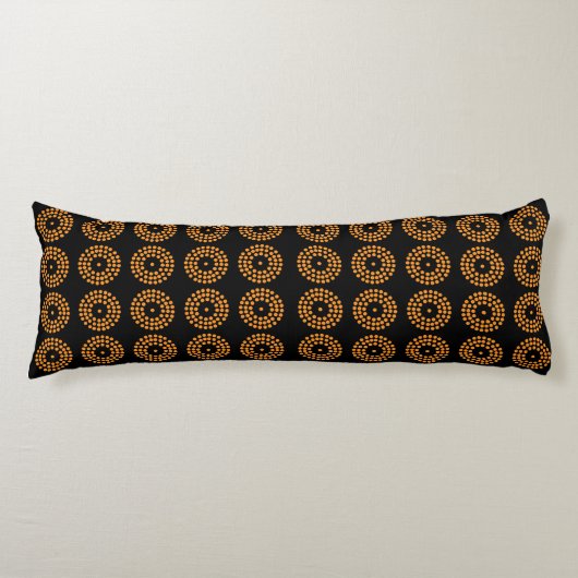 Coussins Longs Oreiller Moderne Rond Noir et Or (Devant)