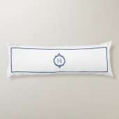 Coussins Longs Oreiller monogramme bleu et blanc de chelsea (Dos)