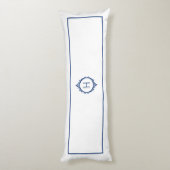 Coussins Longs Oreiller monogramme bleu et blanc de chelsea (Dos (Vertical))