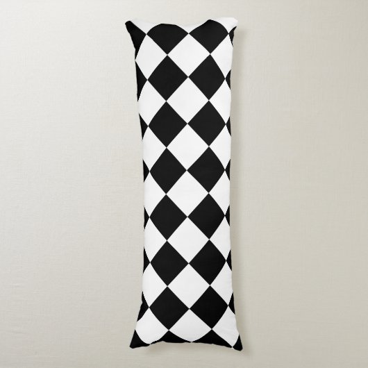 Coussins Longs Oreiller Motif noir blanc diamant (Devant (Vertical))