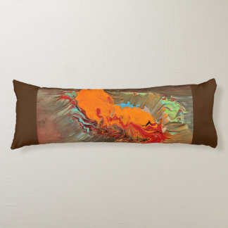 Coussins Longs Oreiller personnalisé "Orange Burst Brown Back"