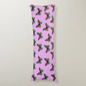 Coussins Longs Oreiller pour corps d'impression à papillon rose e (Devant (Vertical))