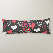 Coussins Longs Oreiller pour corps d'impression blanc rouge et ro (Dos)