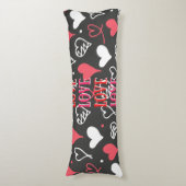 Coussins Longs Oreiller pour corps d'impression blanc rouge et ro (Devant (Vertical))