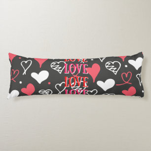 Coussins Longs Oreiller pour corps d'impression blanc rouge et ro