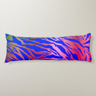 Coussins Longs Oreiller pour corps d'impression bleu et rose exot