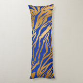 Coussins Longs Oreiller pour corps d'impression Exotic Blue & Gol (Dos (Vertical))