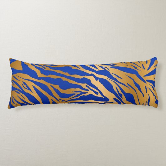 Coussins Longs Oreiller pour corps d'impression Exotic Blue & Gol (Devant)