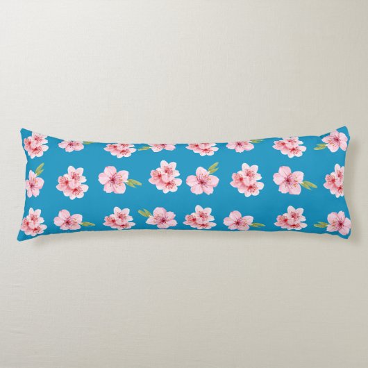 Coussins Longs Oreiller pour corps d'impression rose et bleu (Devant)