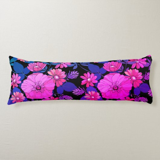 Coussins Longs Oreiller pour corps d'impression rose et violet (Devant)