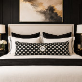 Coussins Longs Oreiller Rétro Noir et Crème à Points Corps